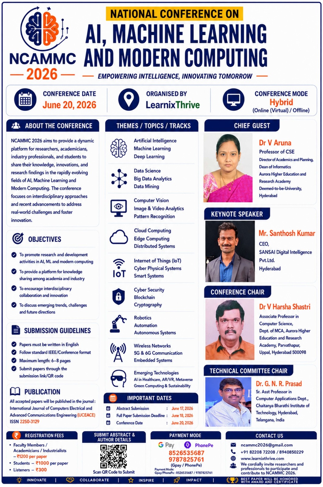 National Conference on AI, Machine Learning and Modern Computing (NCAMMC-2026) National Conference Poster 